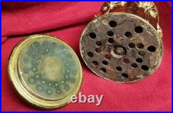 Antique Art Nouveau Humidor Brass Raised Relief Lotus Flowers Surrounding Piece