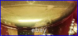 Antique Art Nouveau Humidor Brass Raised Relief Lotus Flowers Surrounding Piece