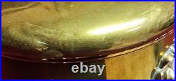 Antique Art Nouveau Humidor Brass Raised Relief Lotus Flowers Surrounding Piece