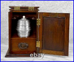 Antique Art Nouveau Oak Estate Pipe Tobacco Humidor Cabinet