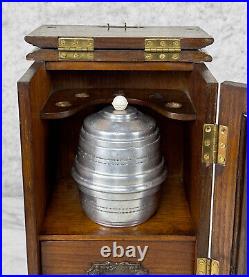 Antique Art Nouveau Oak Estate Pipe Tobacco Humidor Cabinet