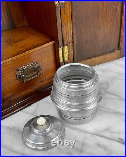 Antique Art Nouveau Oak Estate Pipe Tobacco Humidor Cabinet