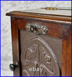 Antique Art Nouveau Oak Estate Pipe Tobacco Humidor Cabinet