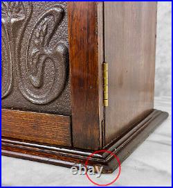 Antique Art Nouveau Oak Estate Pipe Tobacco Humidor Cabinet