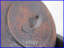 Antique Arts Crafts Mission Carved Wood MAN Pipe Tobacco Smoking Humidor