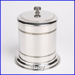 Antique Asprey London Edwardian Biscuit Barrel Cigar Humidor Jar Nickel Silver