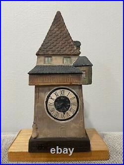 Antique Austrian Ceramic Graz Schlossberg Uhrturm Clock Tower Cigar Humidor Jar