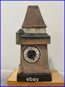 Antique Austrian Ceramic Graz Schlossberg Uhrturm Clock Tower Cigar Humidor Jar