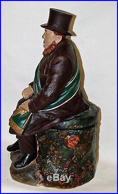Antique BERNARD BLOCH Terracotta Tobacco Humidor Jar Figural Paul Kruger boerwar