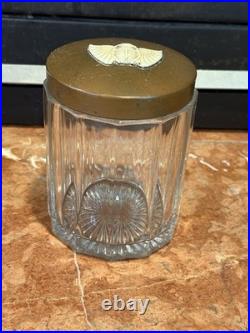 Antique Benedict & Burnham Karnak Egyptian scarab glass and brass humidor 1900's