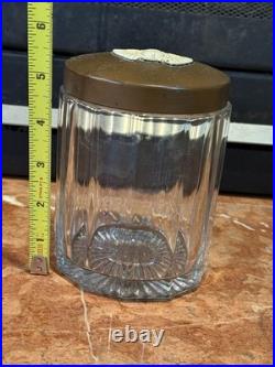 Antique Benedict & Burnham Karnak Egyptian scarab glass and brass humidor 1900's