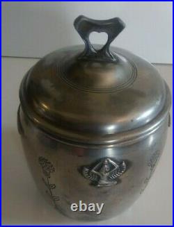 Antique Benedict Karnak Brass Egyptian Revival 1920's Cigar Humidor Jar #379