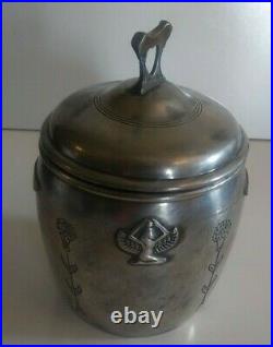 Antique Benedict Karnak Brass Egyptian Revival 1920's Cigar Humidor Jar #379
