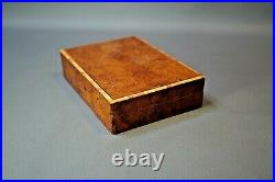 Antique Birds Eye Maple Wood Cigar Humidor Wooden Box withHinged Lid
