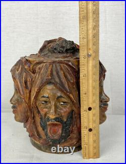 Antique Black Forest Carved Polychrome Painted Wood Humidor Orientalist