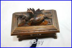 Antique Black Forest Casket withCarved Pheasants-Elegant Guy Gift