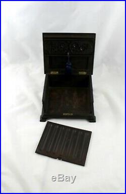 Antique Black Forest Cigar Case w Carved Pheasants, Man Cave, Office, or Den