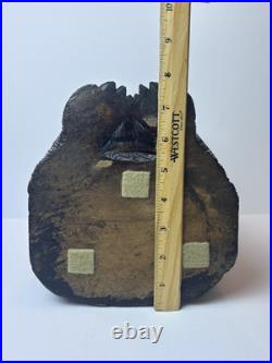 Antique Black Forest Hand Carved Dog Tobacco Jar Humidor