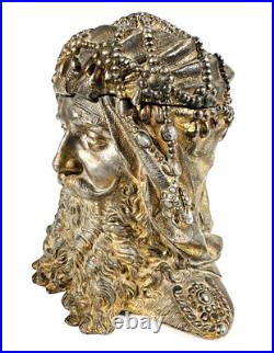Antique Bradley & Hubbard Tobacco Jar Humidor Arabic Sheikh Bust (Early 1900s) Antique Bradley & Hubbard Tobacco Jar Humidor Arabic Sheikh Bust (Early 1900s)