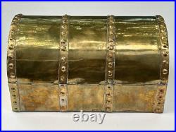 Antique Brass Trunk Spanish Cedar Wood Lined Hinged Large Cigar Box 12? X8x6½ Antique Brass Trunk Spanish Cedar Wood Lined Hinged Large Cigar Box 12? X8x6½