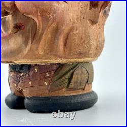 Antique Brienz Black Forest carved smoker tobacco jar humidor with pipe 6? 1900s