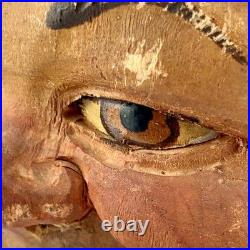 Antique Brienz Black Forest carved smoker tobacco jar humidor with pipe 6? 1900s