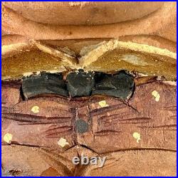 Antique Brienz Black Forest carved smoker tobacco jar humidor with pipe 6? 1900s