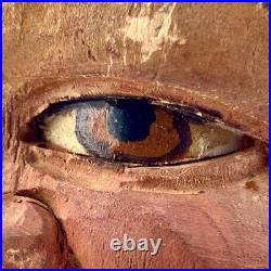 Antique Brienz Black Forest carved smoker tobacco jar humidor with pipe 6? 1900s