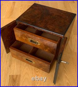 Antique Burr Walnut Gentleman's Cigar Humidor English circa 1830