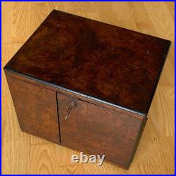 Antique Burr Walnut Gentleman's Cigar Humidor English circa 1830
