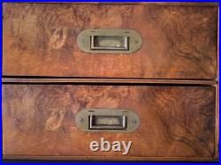 Antique Burr Walnut Gentleman's Cigar Humidor English circa 1830