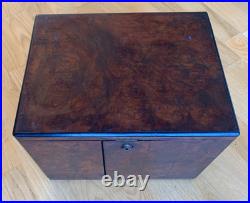Antique Burr Walnut Gentleman's Cigar Humidor English circa 1830