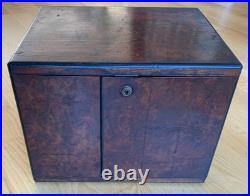 Antique Burr Walnut Gentleman's Cigar Humidor English circa 1830