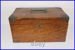 Antique C. N. SWIFT New York NY Cigar Humidor Zinc Lined Tiger Oak Humidor