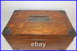 Antique C. N. SWIFT New York NY Cigar Humidor Zinc Lined Tiger Oak Humidor