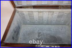 Antique C. N. SWIFT New York NY Cigar Humidor Zinc Lined Tiger Oak Humidor