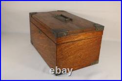 Antique C. N. SWIFT New York NY Cigar Humidor Zinc Lined Tiger Oak Humidor