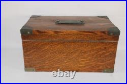 Antique C. N. SWIFT New York NY Cigar Humidor Zinc Lined Tiger Oak Humidor