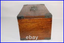 Antique C. N. SWIFT New York NY Cigar Humidor Zinc Lined Tiger Oak Humidor