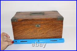 Antique C. N. SWIFT New York NY Cigar Humidor Zinc Lined Tiger Oak Humidor