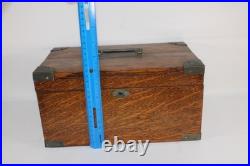 Antique C. N. SWIFT New York NY Cigar Humidor Zinc Lined Tiger Oak Humidor