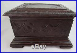 Antique Carved 4 Drawer Scottish Cigar Humidor Simply Stunning, So Rare & Lovely