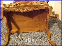 Antique Carved Wood Humidor Smoke Stand Magazine Rack Lamp or Side Table