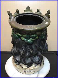 Antique Ceramic Figural Tobacco Jar. European 19Th Century. Amazing Detail