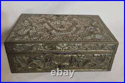 Antique Chinese Dragon humidor cigar Box high relief decorated Antique Chinese Dragon humidor cigar Box high relief decorated