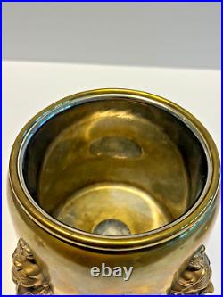 Antique Cigar Brass Humidor Native American Indian theme Early 1900s