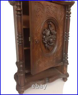 Antique Cigar Cabinet Humidor Estate Pipe Carved Wall Cabinet Made in Sweden