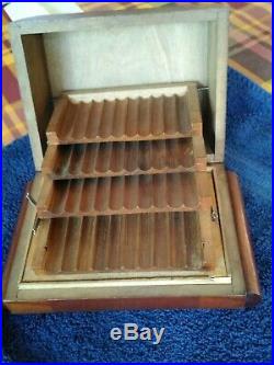 Antique Cigar Humidor 4 Tray wood box with issues