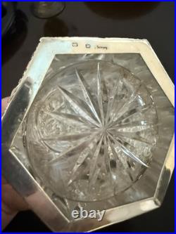 Antique Cigar Humidor ART NOUVEAU GERMAN 800 SILVER FRAMED Eched Glass Crystal