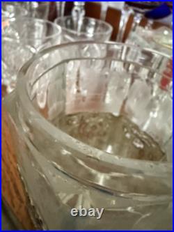 Antique Cigar Humidor ART NOUVEAU GERMAN 800 SILVER FRAMED Eched Glass Crystal